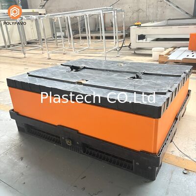  Foldable Crate for Automotive Parts Logistics, Collapsible Plastic Crate Custom Windows, 500kg Static Load 10mm 12mm