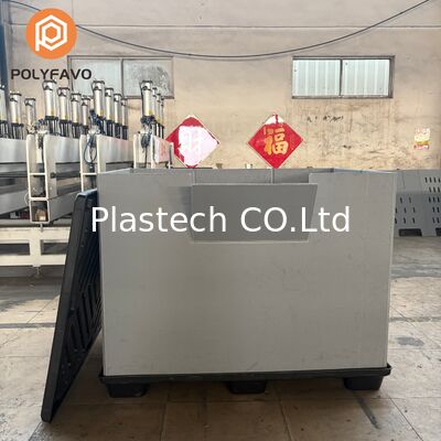  Collapsible Plastic Containers 10mm 12mm, Foldable Crate 300kg Dynamic 500kg Static Load, Custom Cutouts Color Print